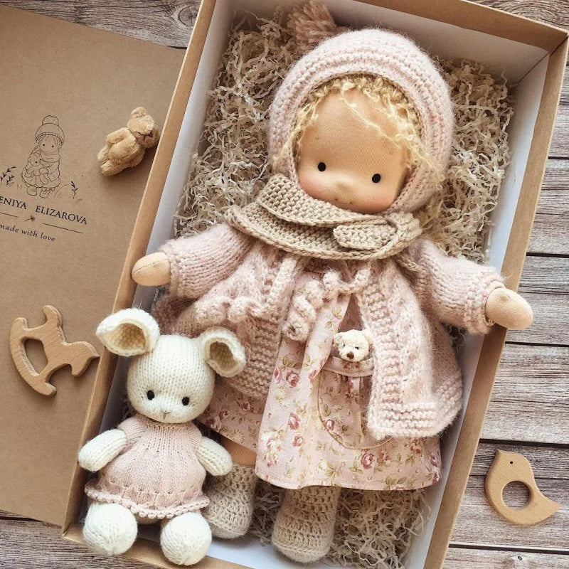 Handmade Cotton Knitted Waldorf Cloth Doll
