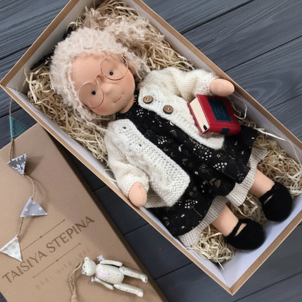 Handmade Cotton Knitted Waldorf Cloth Doll