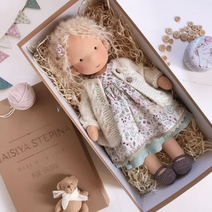 Handmade Cotton Knitted Waldorf Cloth Doll