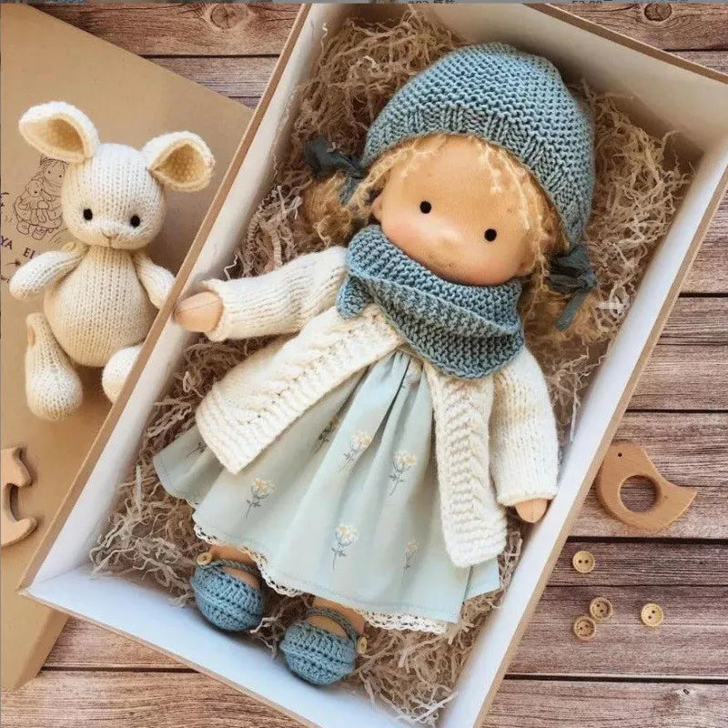 Handmade Cotton Knitted Waldorf Cloth Doll