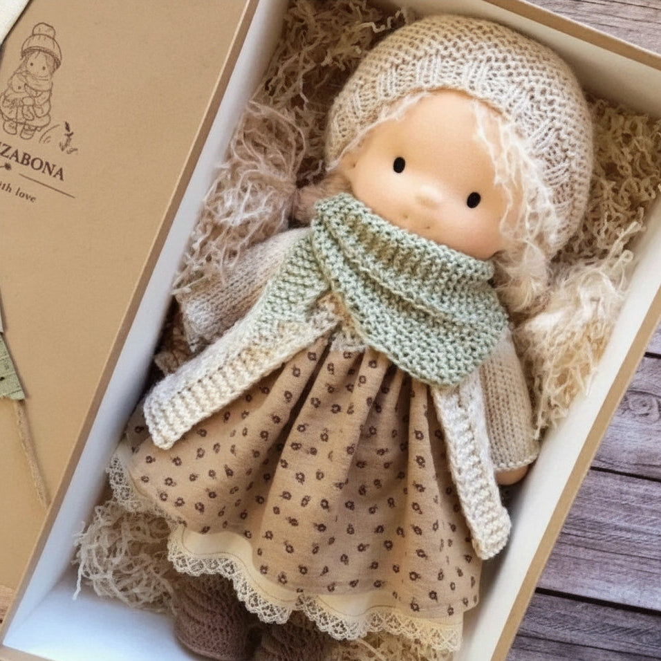 Handmade Cotton Knitted Waldorf Cloth Doll