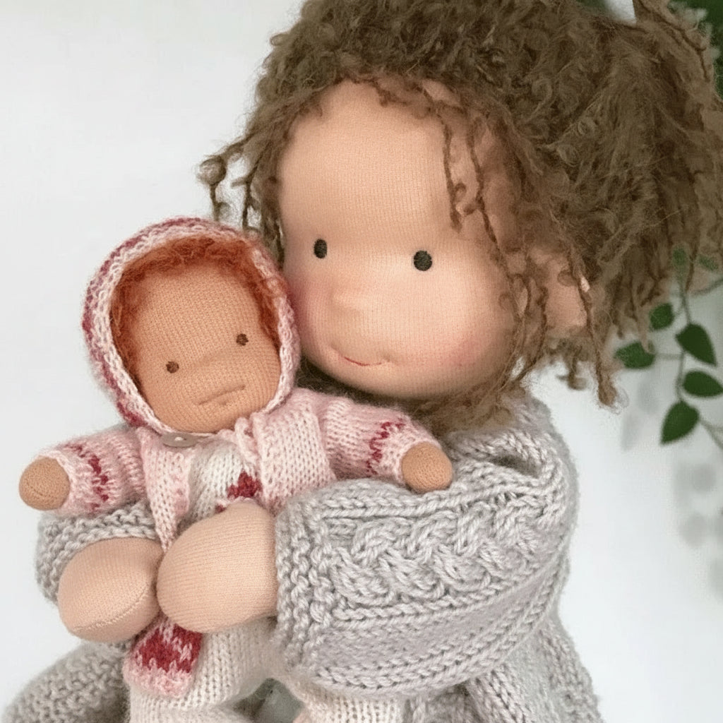 Handmade Cotton Knitted Waldorf Cloth Doll