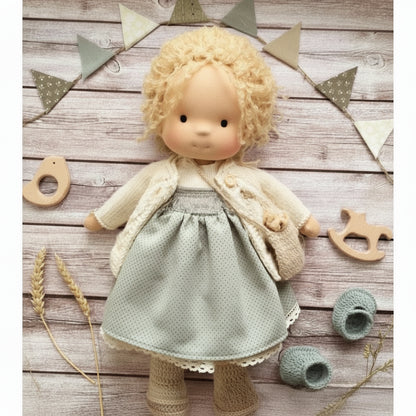 Handmade Cotton Knitted Waldorf Cloth Doll