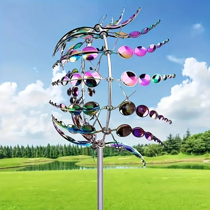 Iridescent Stainless Steel Kinetic Wind Spinner