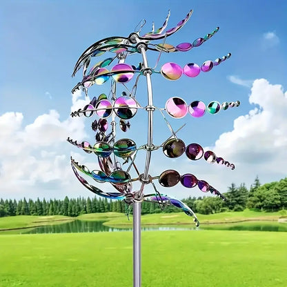 Iridescent Stainless Steel Kinetic Wind Spinner