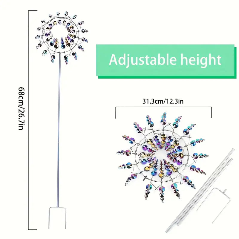 Iridescent Stainless Steel Kinetic Wind Spinner