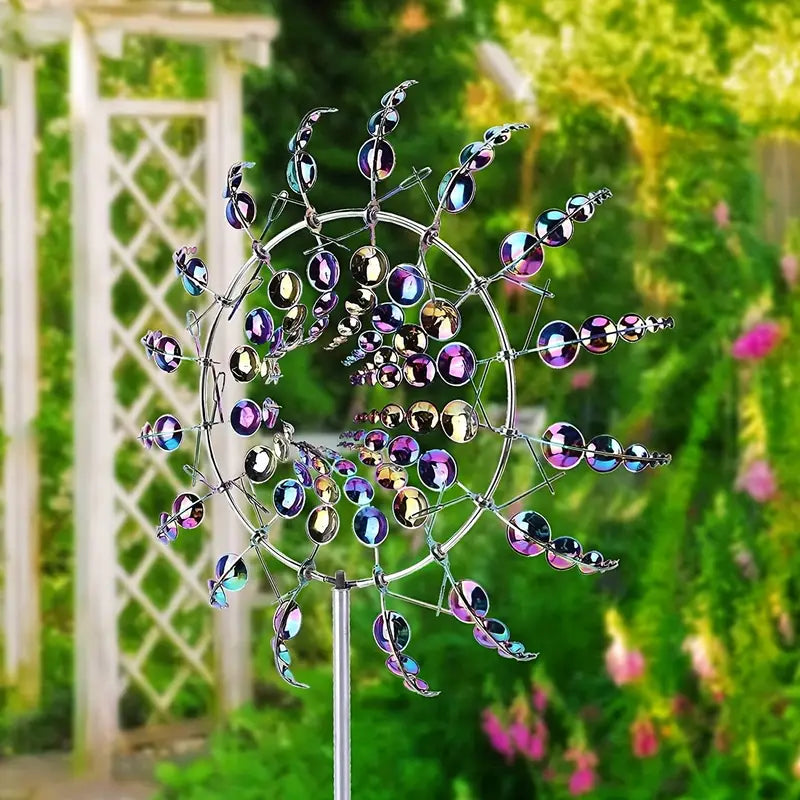 Iridescent Stainless Steel Kinetic Wind Spinner