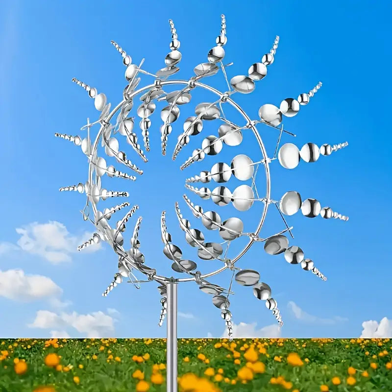 Iridescent Stainless Steel Kinetic Wind Spinner