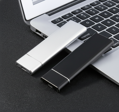 Minimalist Anodized Aluminum Slim USB-C Portable SSD