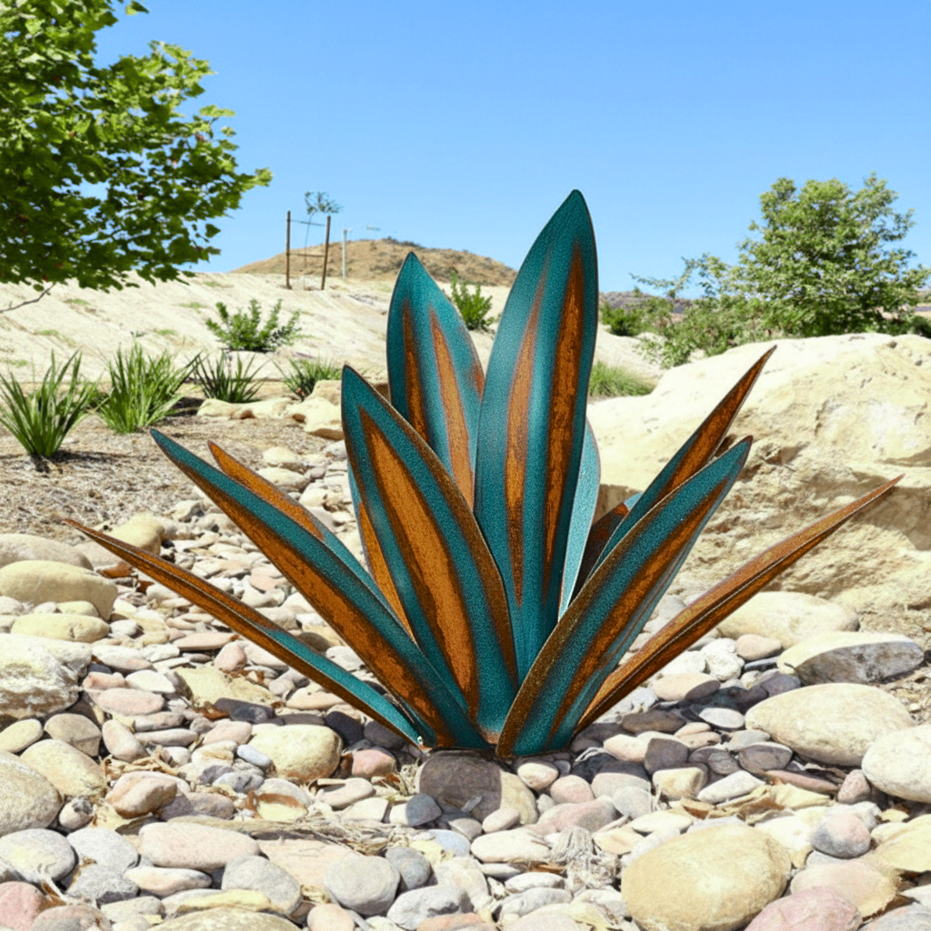 Patinated Sculptural Agave Garden Sculpture