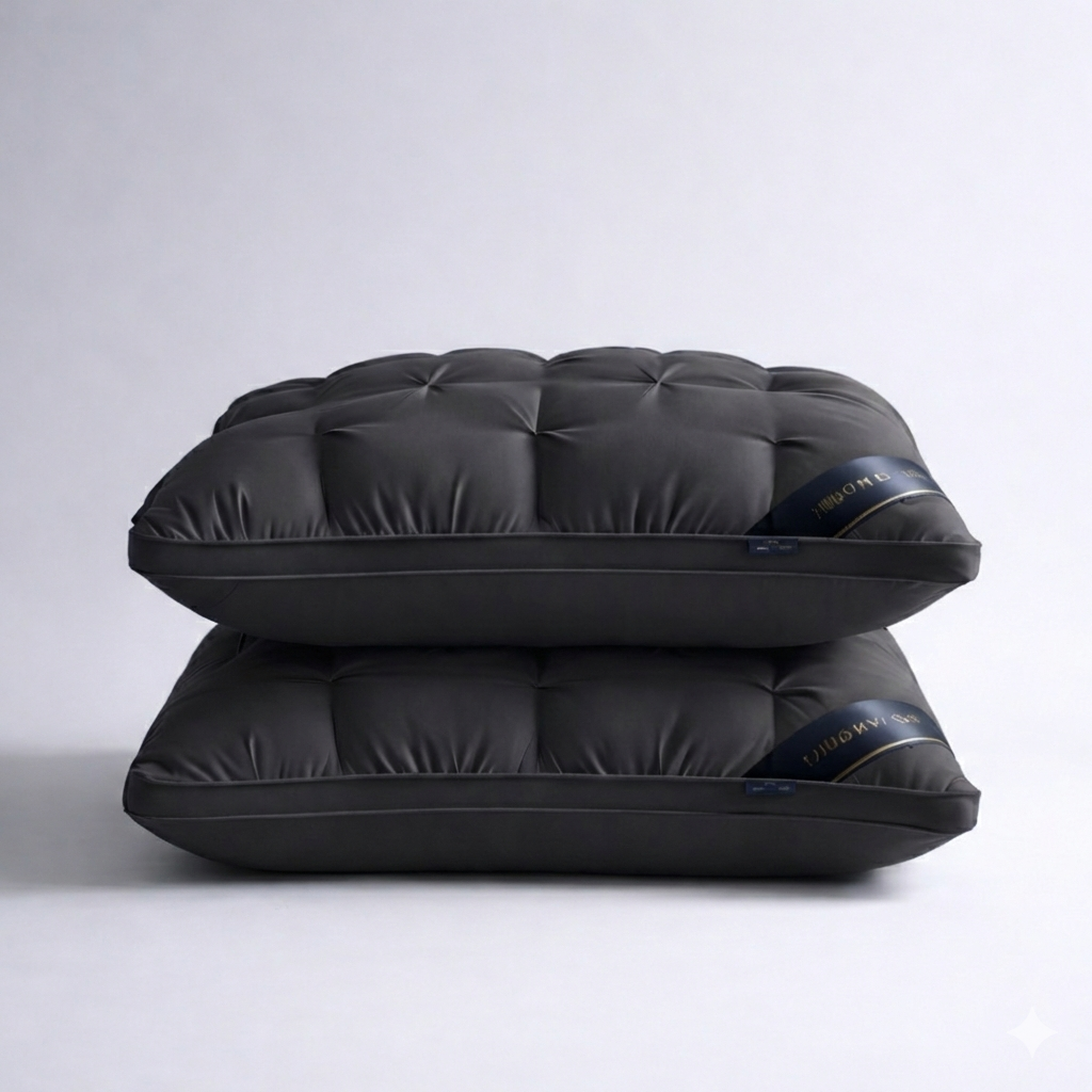 Down-Filled Minimalist Tufted Bed Pillow