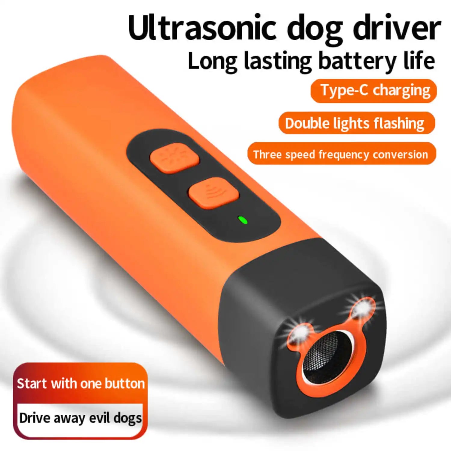 Minimalist LED Ultrasonic Dog Repeller