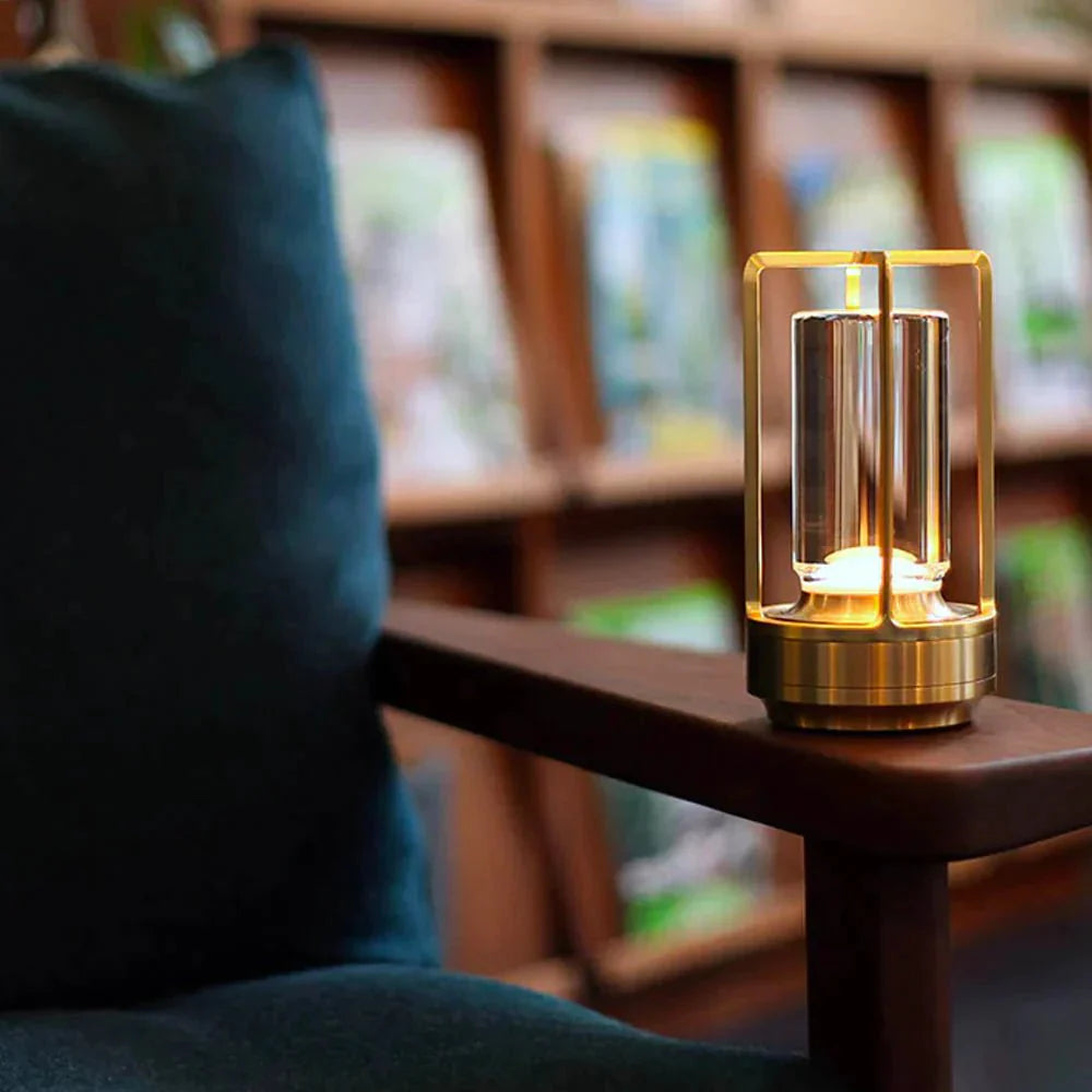 Glass Weighted LED Table Lantern