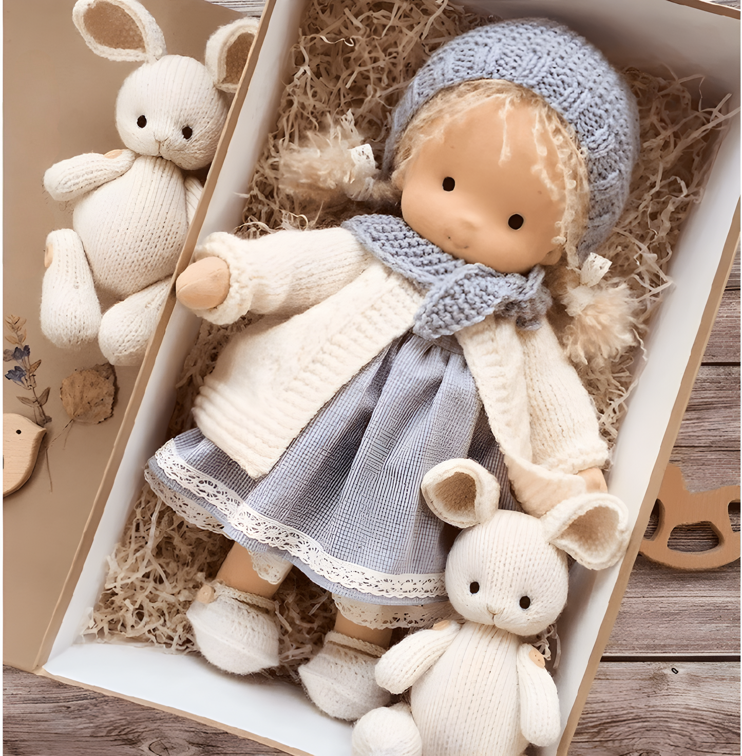 Hand-Knitted Cotton Cloth Doll