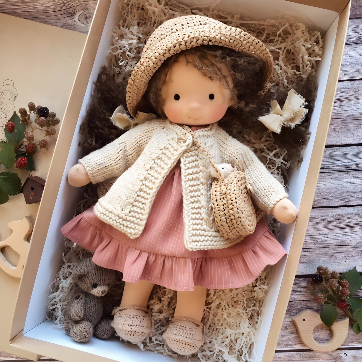 Hand-Knitted Cotton Cloth Doll