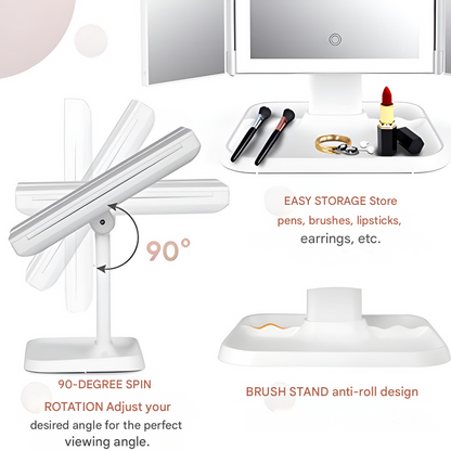 LED Make-up Mirror with Triple Lighting - Clara