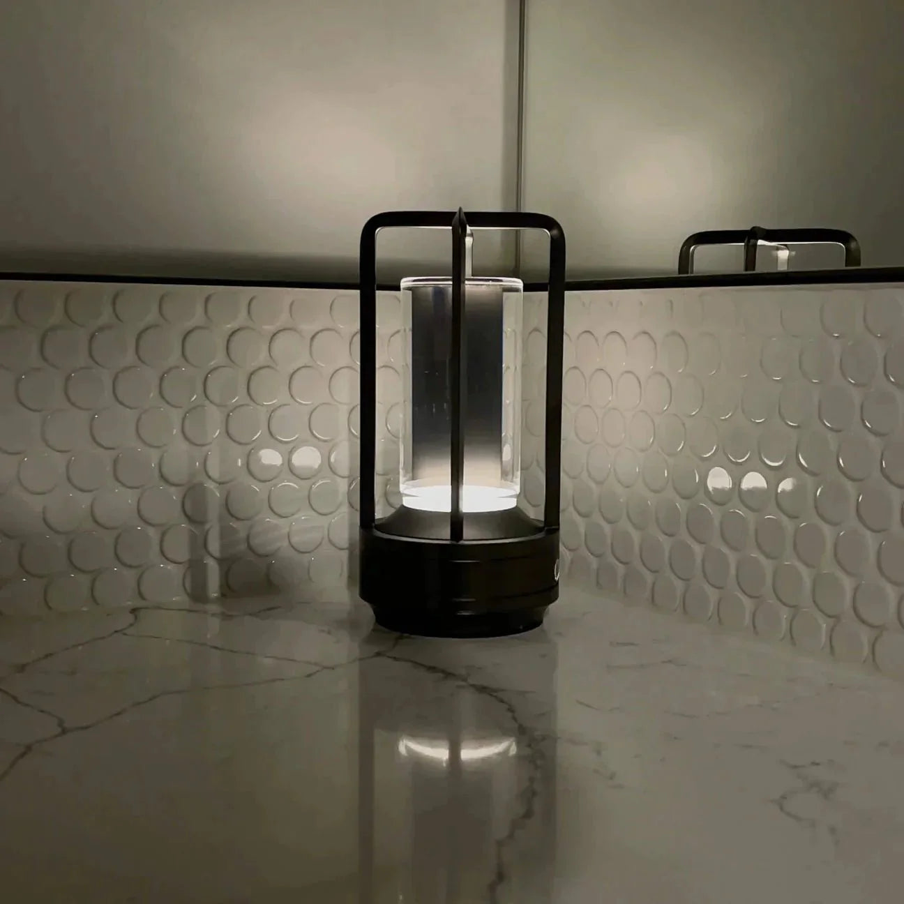 Glass Weighted LED Table Lantern