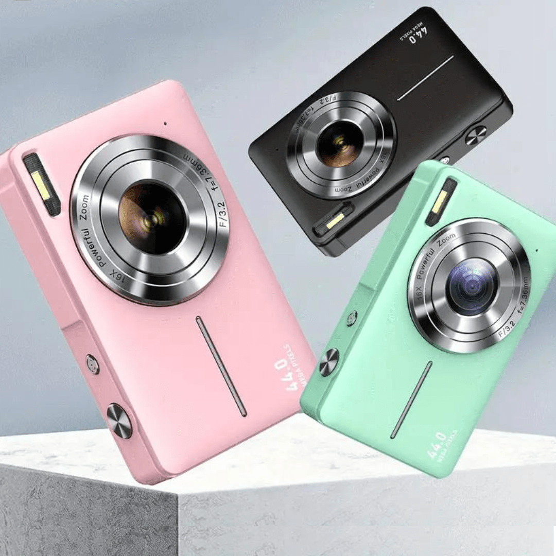 Glass Multi-Ring Metal Lens Compact Digital Camera