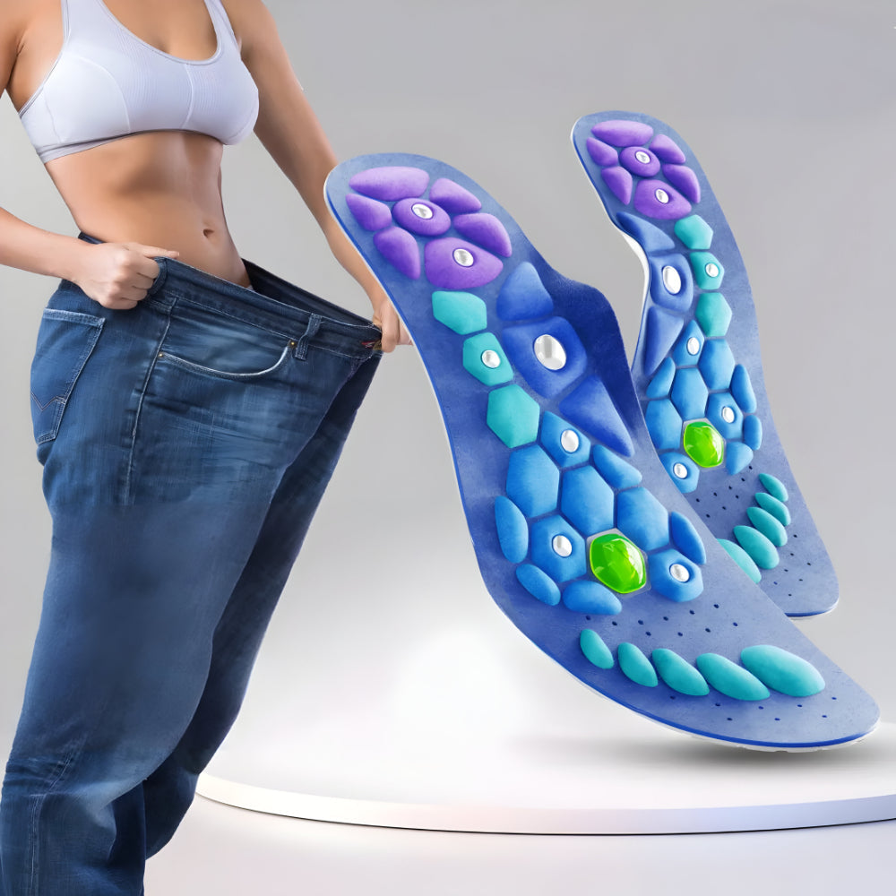 Contoured Magnetic Gel Orthopedic Shoe Insoles