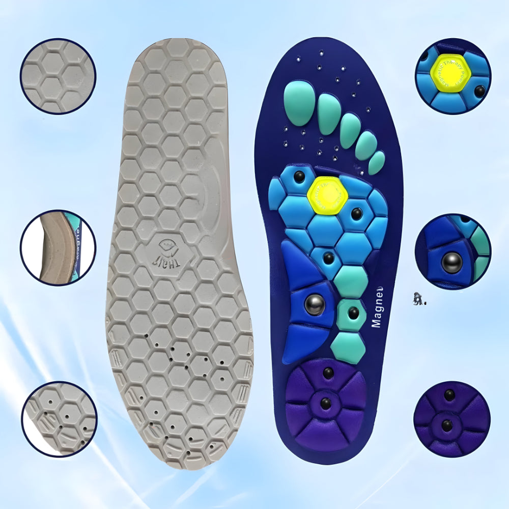 Contoured Magnetic Gel Orthopedic Shoe Insoles