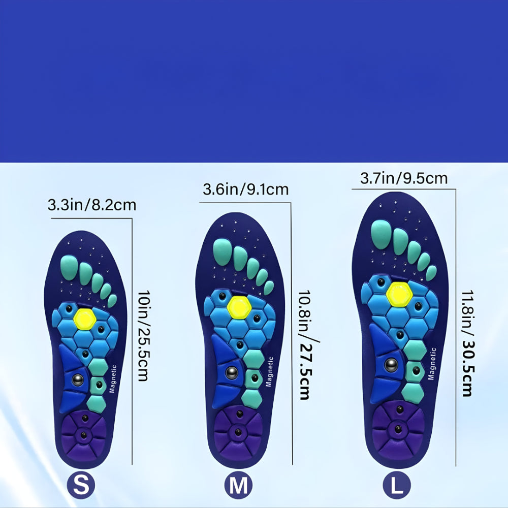 Contoured Magnetic Gel Orthopedic Shoe Insoles